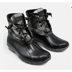 Sperry Saltwater Plaid Wool Duck Boots Womens 6.5 EUC